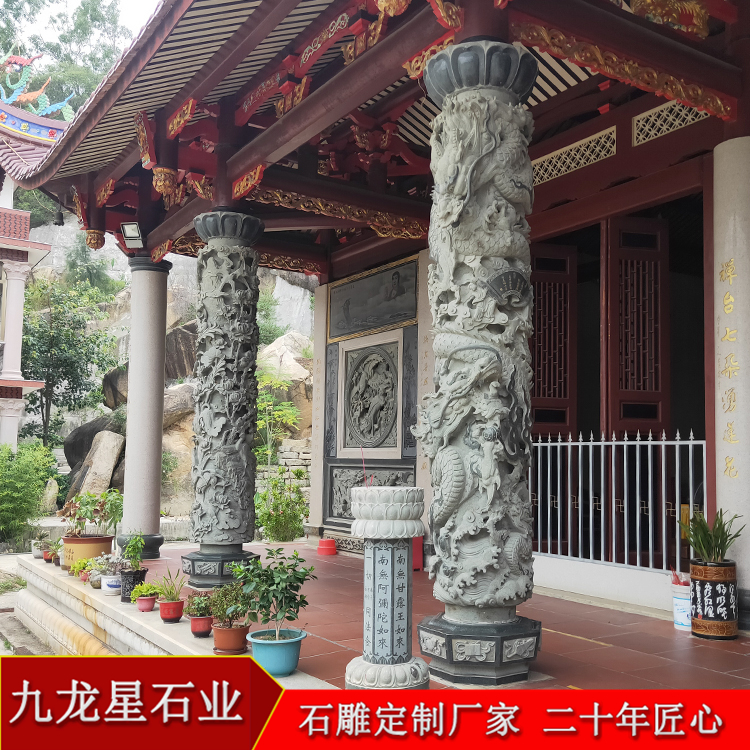 石材盤龍的柱子 龍蟠柱子石雕圖片